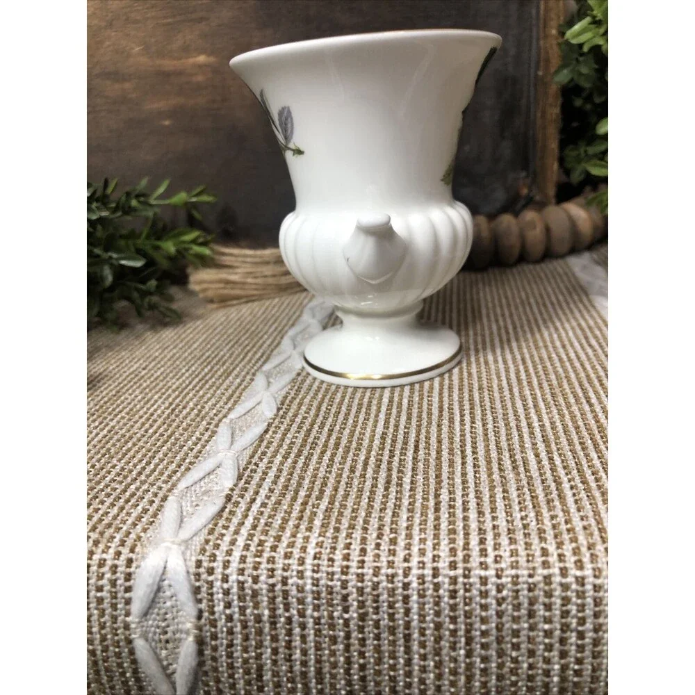 Vintage Wedgwood Miniature Hathaway Rose Floral Urn Bud Vase Bone China England